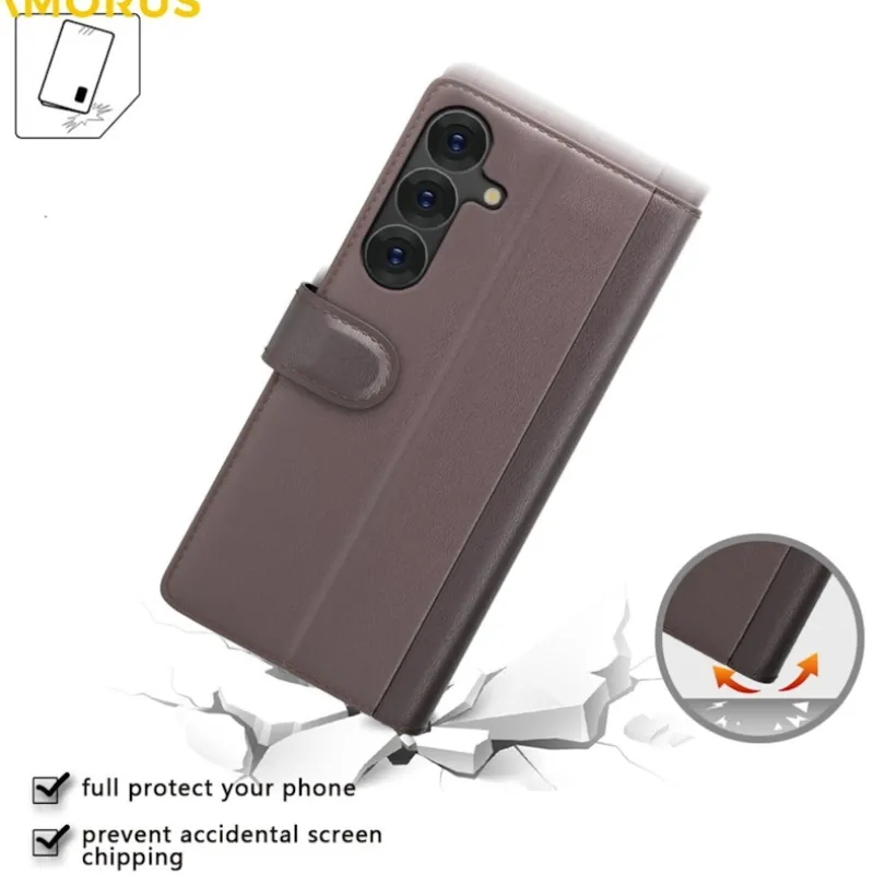 Amorus Samsung Galaxy S26 Luxe Lederen Bookcase