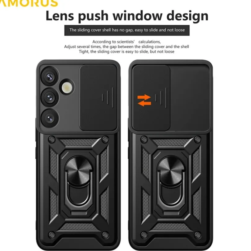 Amorus Samsung Galaxy S26 Shield Case met Camera-schuif