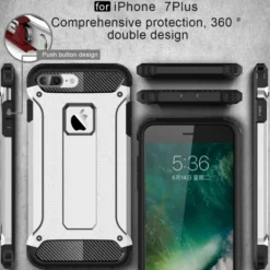 CaseBody iPhone 7 Plus / 8 Plus Schokbestendig Slank Hoesje Steel Armor