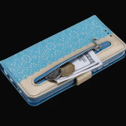 CaseBody Samsung Galaxy A12 Lace Zipper Portemonnee Hoesje