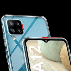 CaseBody Samsung Galaxy A12 Transparant Beschermhoesje mét Glazen Screenprotector