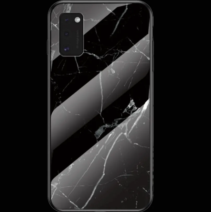 CaseBody Samsung Galaxy A41 Marble Glass Hoesje Gehard Glas