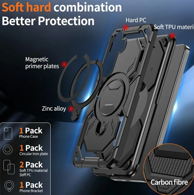 CaseBody Samsung Galaxy S26 Plus Magnetic Kickstand Ring Hoesje
