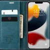 Caseme iPhone 13 Pro Max Retro Portemonnee Hoesje Blauw