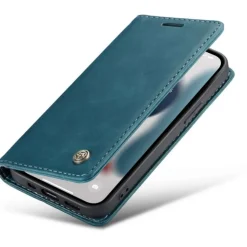 Caseme iPhone 13 Pro Max Retro Portemonnee Hoesje Blauw