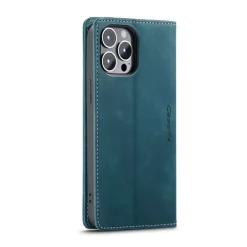 Caseme iPhone 13 Pro Max Retro Portemonnee Hoesje Blauw