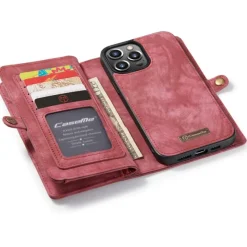 Caseme iPhone 13 Pro Portemonnee Hoesje Alles-in-één Rood