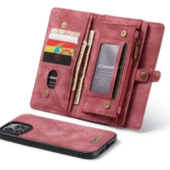 Caseme iPhone 13 Pro Portemonnee Hoesje Alles-in-één Rood