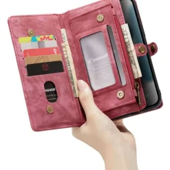 Caseme iPhone 13 Pro Portemonnee Hoesje Alles-in-één Rood