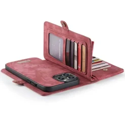 Caseme iPhone 13 Pro Portemonnee Hoesje Alles-in-één Rood