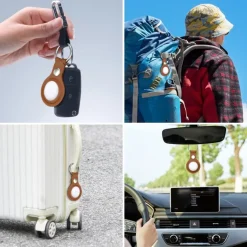 Comfycase AirTag Lederen Sleutelhanger
