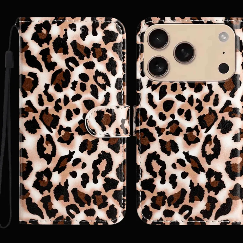 Comfycase Apple iPhone 17 Pro Bookcase Luipaardprint
