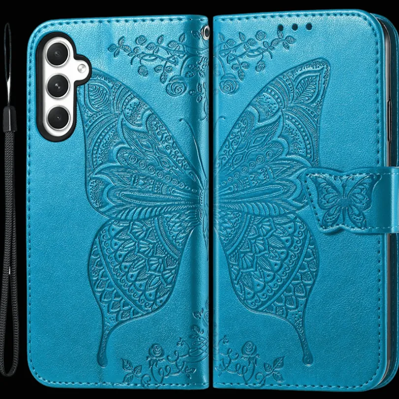 Comfycase Samsung A55 Butterfly Gravure Book Hoesje