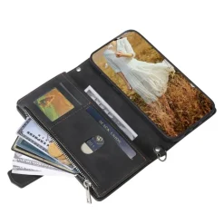 Comfycase Samsung Galaxy A35 Zipper Wallet Hoesje met Draagkoord