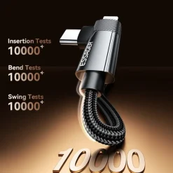 Essager USB-A naar Lightning of USB-C 90 Graden Kabel