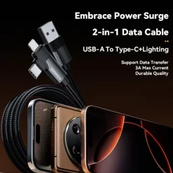 Essager USB-A naar Lightning of USB-C 90 Graden Kabel