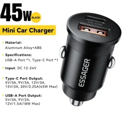 Essager 45W Dual Port Autolader