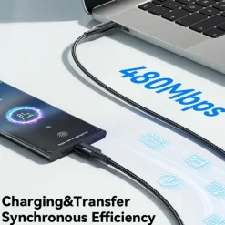 Essager 100W Gewoven USB-C naar USB-C Super Speed Cable