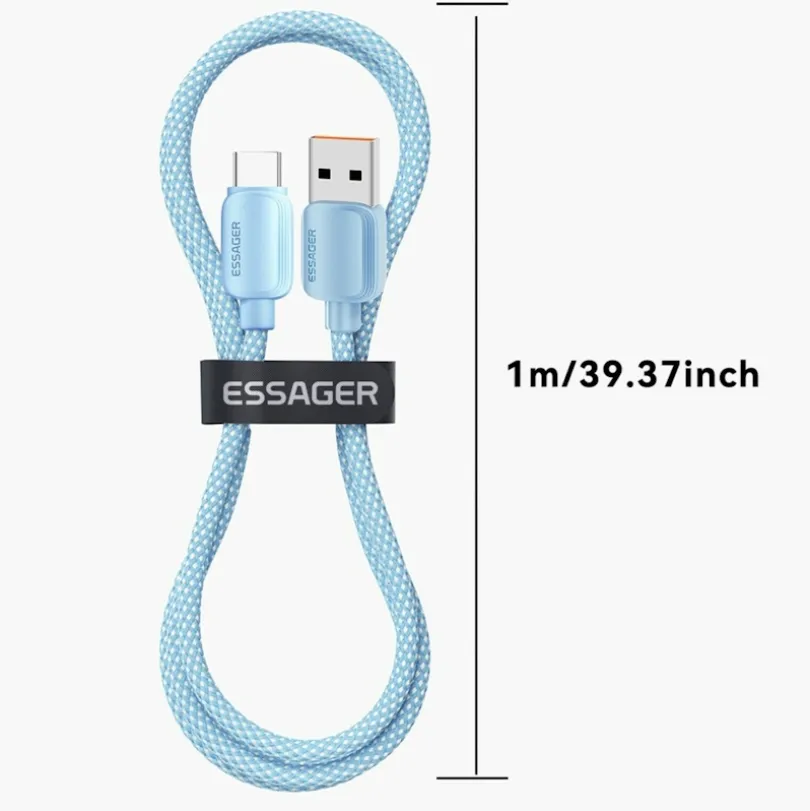 Essager 100W(!) Smartphone en Laptop Data + Oplaadkabel USB-A naar USB-C