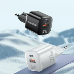 Essager 20W USB-A + USB-C Compact Power Adapter