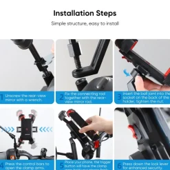 Joyroom Telefoonhouder Motor / Elektrische Fiets Spiegelbevestiging