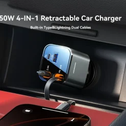 Joyroom 50W 4 in 1 Car Charger met Kabels