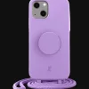 Just Elegance iPhone 14 Plus Siliconen Popsocket Hoesje Met Draagkoord