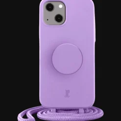 Just Elegance iPhone 14 Plus Siliconen Popsocket Hoesje Met Draagkoord