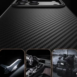 Mocaa Apple iPhone 17 Pro Max Slim Carbon Pantser MagSafe Case