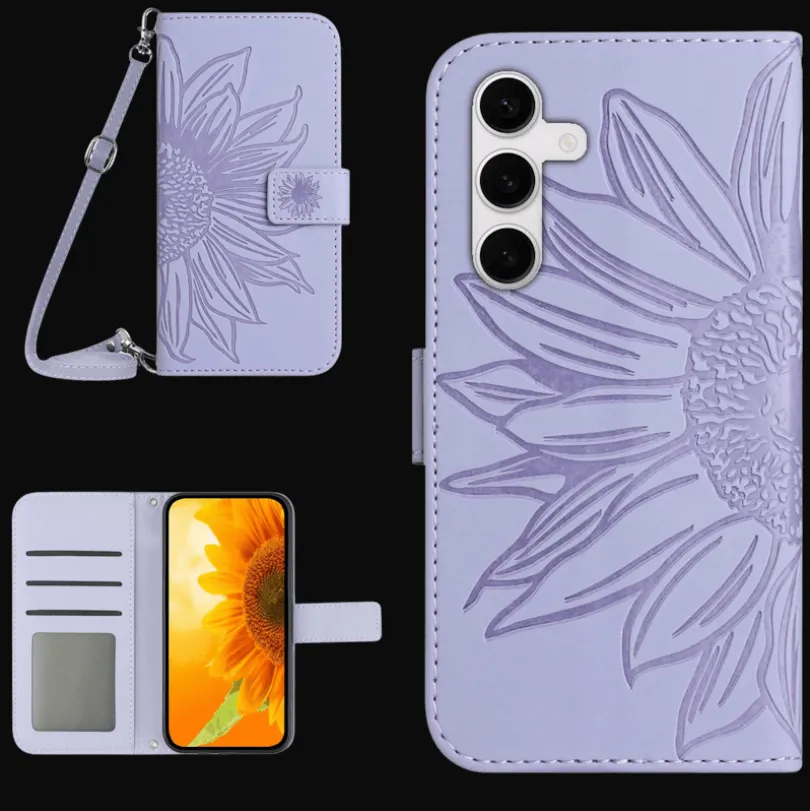 Mocaa Samsung Galaxy S25 FE Sunflower Bookcase met Koord