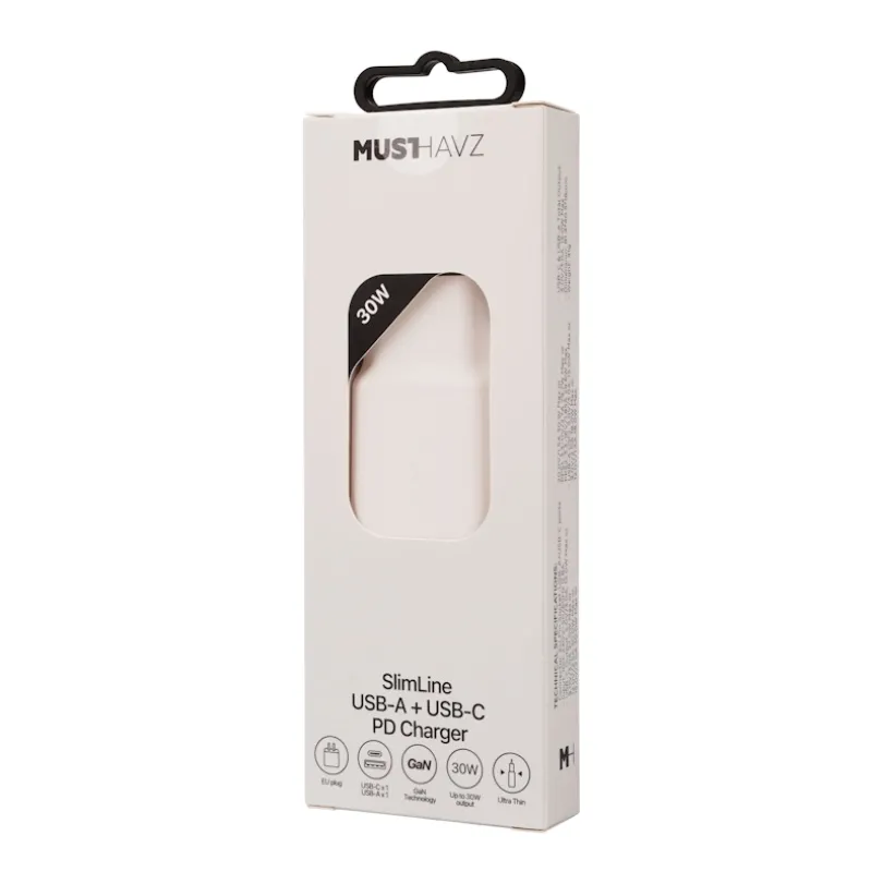 Musthavz SlimLine 2 Port USB-A + USB-C Charger 30W