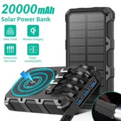 PSOOO 20.000mAh Rugged Solar Charging Powerbank