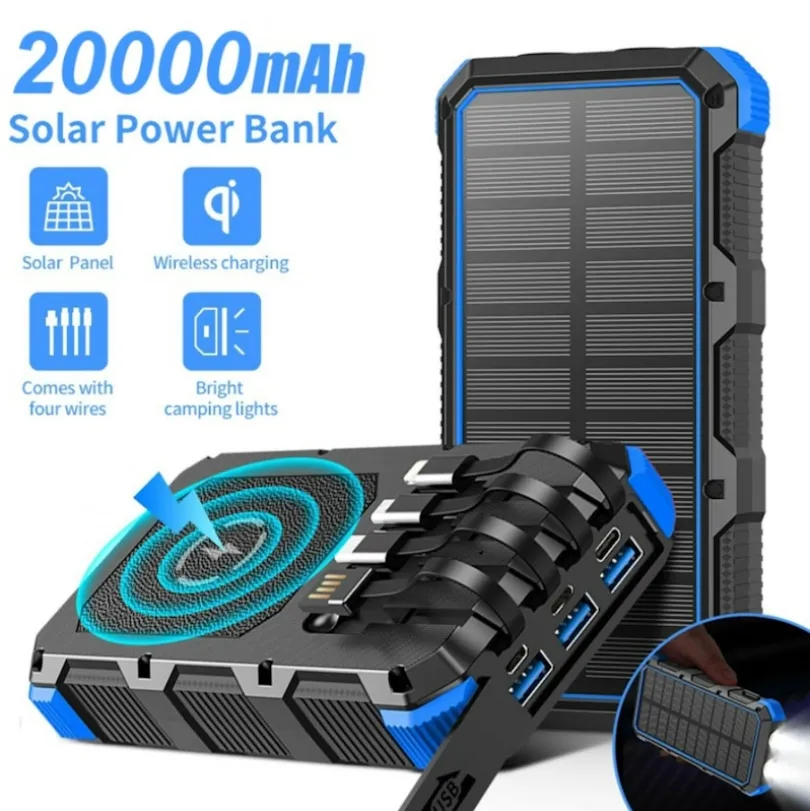 PSOOO 20.000mAh Rugged Solar Charging Powerbank