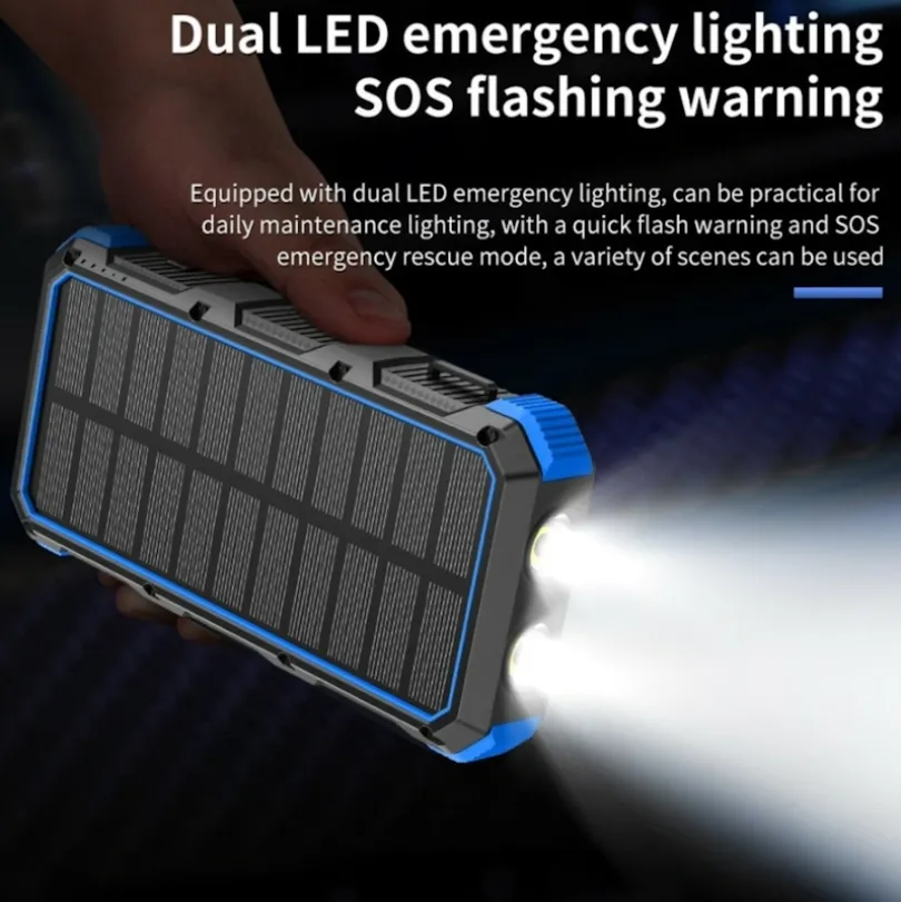 PSOOO 20.000mAh Rugged Solar Charging Powerbank