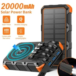 PSOOO 20.000mAh Rugged Solar Charging Powerbank