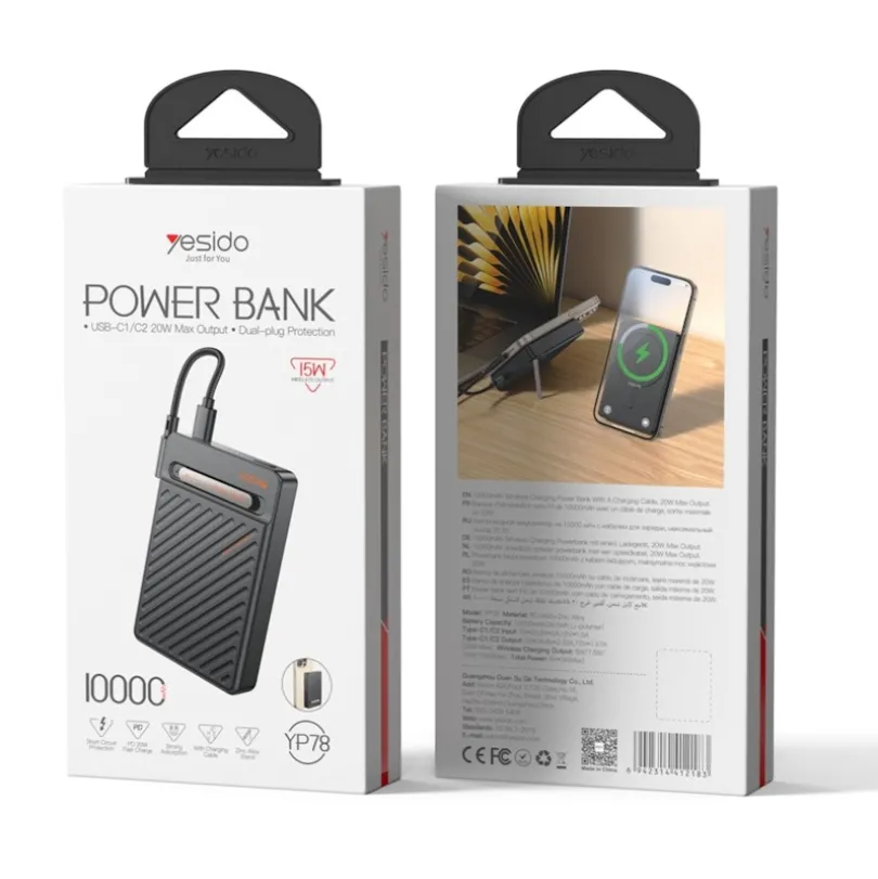 Yesido 10.000mAh MagSafe Powerbank with Cable+Kickstand